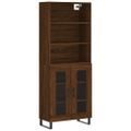 vidaXL Vysoká skrinka hnedý dub 69,5x34x180 cm spracované drevo