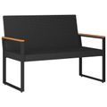vidaXL Vonkajšia lavička 2 -Seater 107 x 61 x 80 cm polyratan Čierna