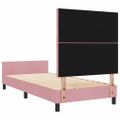 vidaXL Posteľ s pružinovým rámom Ružová 90 x 200 cm Zamat