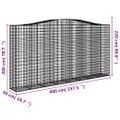 vidaXL Oblúkový gabionový kôš 20ks 400x50x200/220cm pozinkované železo