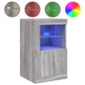vidaXL Príručné skrinky s LED svetlami 2 ks sivá sonoma