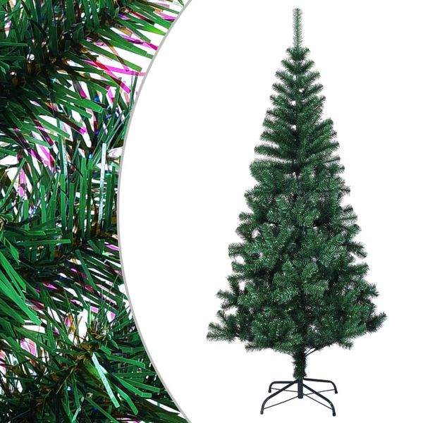 vidaXL Umelý vianočný stromček s farebnými vetvičkami zelený 210cm PVC