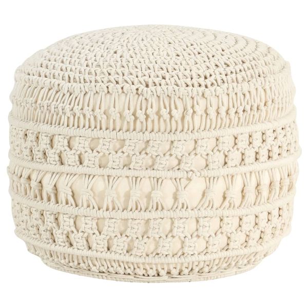 vidaXL Ručne vyrobená taburetka macrame 45x30 cm, bavlna