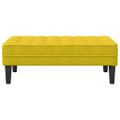 vidaXL lavička s vankúšom Žltá 113 x 57 x 39 cm Zamat