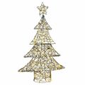 vidaXL Vianočný stromček 120 LED Teplá biela 150 cm Ratan