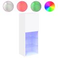 vidaXL TV skrinka s LED svetlami biela 40,5x30x102 cm