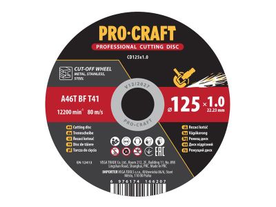 Kotúč rezný PROCRAFT 125x1.0mm