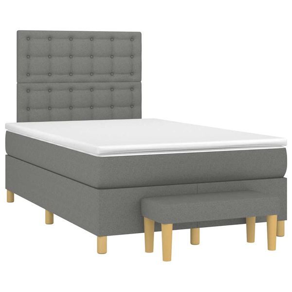 vidaXL Boxspring posteľ s matracom, tmavosivá 120x190 cm, látka