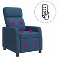 vidaXL Masážne relaxačné kreslo Modrá Látka
