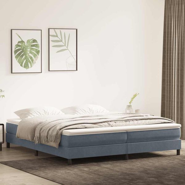 vidaXL Box Spring Posteľ s matracom Tmavosivá 180x220 cm Zamat