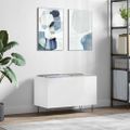 vidaXL Skrinka na platne lesklá biela 74,5x38x48 cm kompozitné drevo