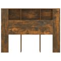 vidaXL Čelo postele so skrinkou dymový dub 140x18,5x104,5 cm