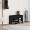 vidaXL Lavička na topánky Čierna 80 x 30 x 45 cm Kompozitné drevo