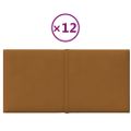 vidaXL Nástenné panely 12 ks hnedé 30x15 cm zamat 0,54 m²