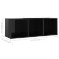 vidaXL TV skrinky 3 ks lesklé čierne 107x35x37 cm drevotrieska