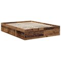 vidaXL Rám postele Staré drevo 150 x 200 cm Masívne borovicové drevo