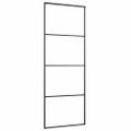 vidaXL Posuvné dvere s kovaním 76x205 cm ESG sklo a hliník