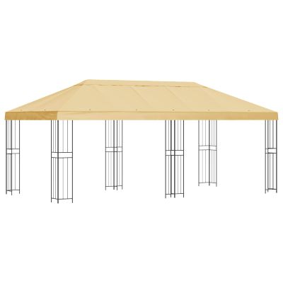 vidaXL Altánok so stenami 6 x 3 m Krémová Polyester a oceľ 190