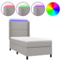 vidaXL Posteľ boxsping s matracom a LED bledosivá 80x200 cm látka