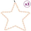 vidaXL Silueta vianočnej hviezdy so 48 LED 3 ks teplé biele 56 cm