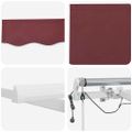 vidaXL Automaticky zaťahovacia markíza s LED burgundská 450x300 cm