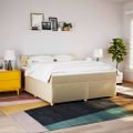 vidaXL Posteľný rám boxspring s matracom krémový 180x200 cm látka
