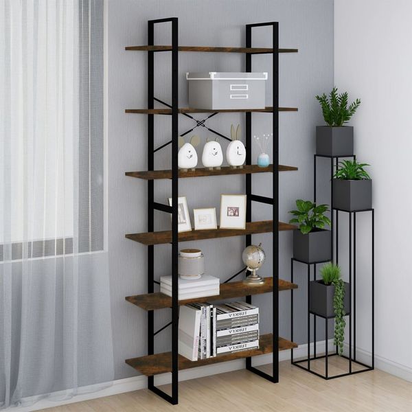 vidaXL Vysoká skrinka dymový dub 100x30x210 cm spracované drevo