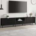 vidaXL TV skrinka so zásuvkou čierna 200x25x44 cm kompozitné drevo