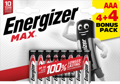 Energizer Max AAA alkalické batérie 8ks (4+4) E303328000