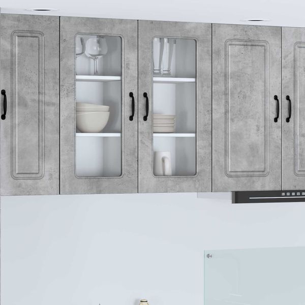 vidaXL Dvierka na umývačku Kalmar 2 pcs Betónová šedá 40 x 31 x 80 cm