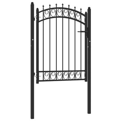 vidaXL Plotová brána EMMEN s hrotmi oceľ 103x109,5 cm čierna