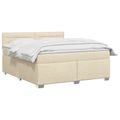 vidaXL Posteľ boxspring s matracom Krémová 140 x 200 cm Látka