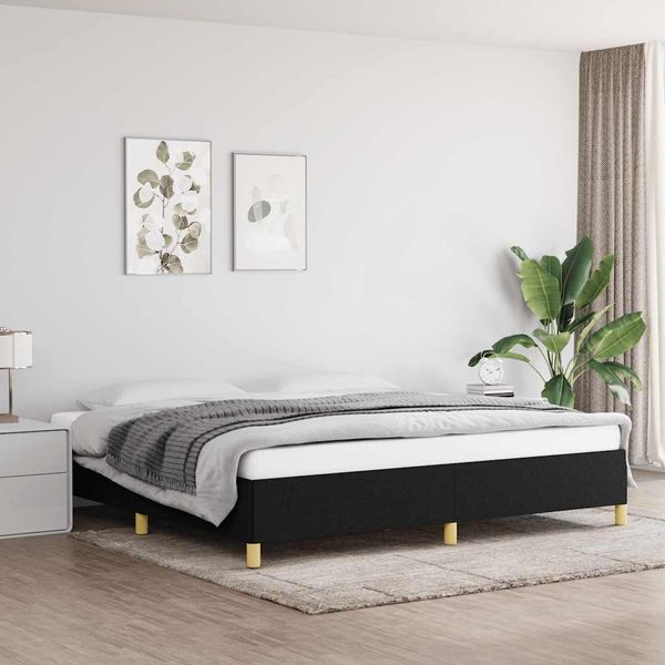 vidaXL Posteľ bez matraca čierny 200x200 cm látka