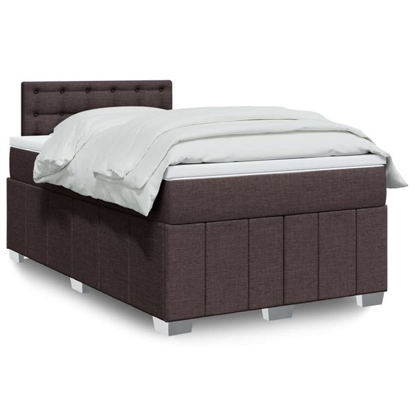 vidaXL Boxspring posteľ s matracom tmavohnedá 120x200 cm látka