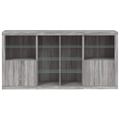 vidaXL Komoda s LED svetlami sivá sonoma 202x37x100 cm