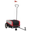 vidaXL Vozík za bicykel, čierno červený 30 kg, železo