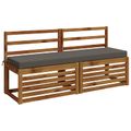 vidaXL Vankúš na lavičku SOEST 100% polyester Sivá 150 x 40 x 8 cm