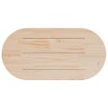 vidaXL Stolová doska biela 110x55x2,5 cm masívna borovica oválna
