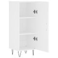 vidaXL Komoda biela 34,5x34x90 cm spracované drevo
