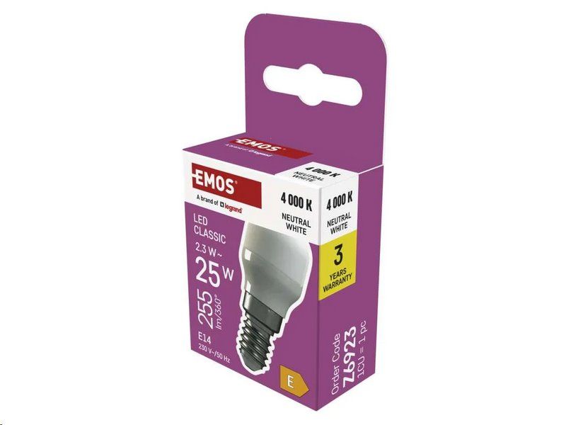 LED žiarovka EMOS Z6923 do ledničky ST26 / E14 / 2,3 W (25 W) / 255 lm / neutrálna biela