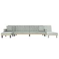 vidaXL Pohovka v tvare L bledosivá 271x140x70 cm zamat