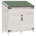 vidaXL Záhradný prístrešok so strechou Biela 106,5 x 56 x 113,5 cm