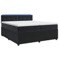vidaXL Posteľ boxspring s matracom Čierna 200 x 200 cm Zamat