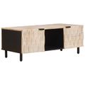 vidaXL Konferenčný stolík Biela 100 x 54 x 40 cm Masívne mango drevo
