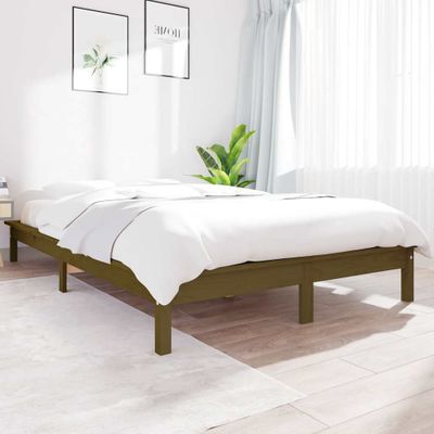 vidaXL Posteľný rám medovo-hnedý 200x200 cm masívna borovica