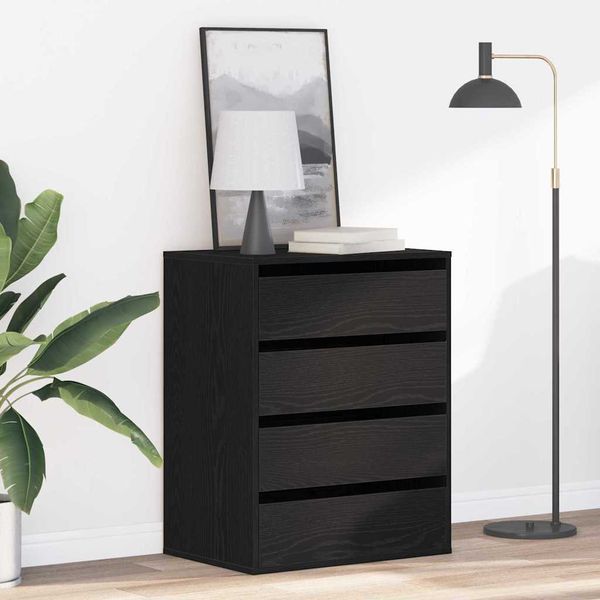vidaXL Zásuvkový kabinet Čierna 60 x 41 x 76 cm Kompozitné drevo