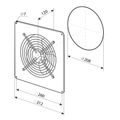 Ventilátor VENTS OV1 200 priemyselný, štvorcový (312x312mm), čierny