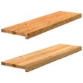 vidaXL Schodiskové stupne 2 ks svetlohnedá 90x25x2 cm dubový masív