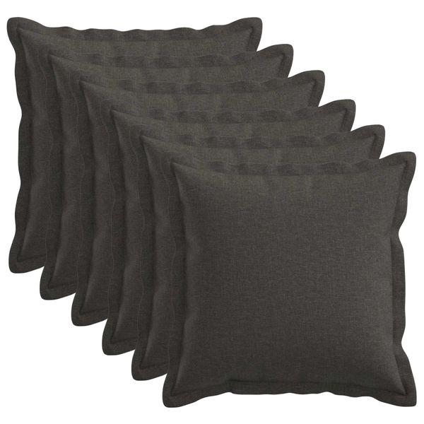 vidaXL Poťah na podložku 6 pcs HOUTEN Tmavosivá 40 x 40 cm Falošný ľan