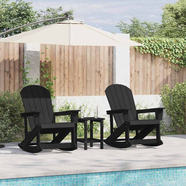 vidaXL Adirondack hojdacie kreslá 2 pcs Čierna HDPE